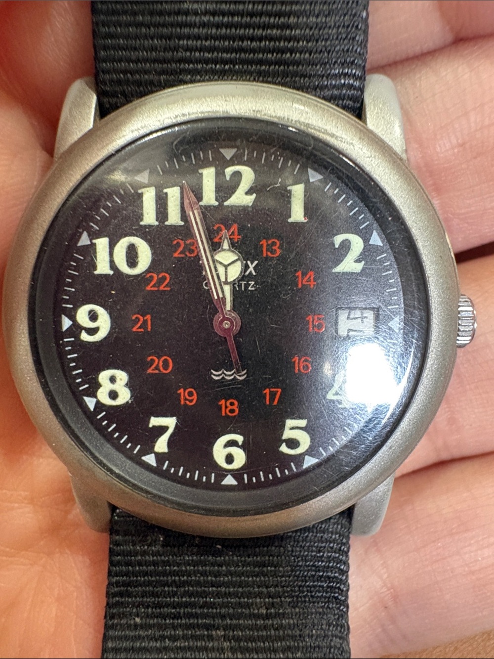 Vintage military style timex Quartz Wristwatch with Luminous Numerals